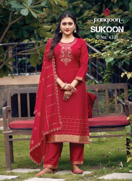 Rangoon Sukoon Jacquard Embroidery Readymade Suits
